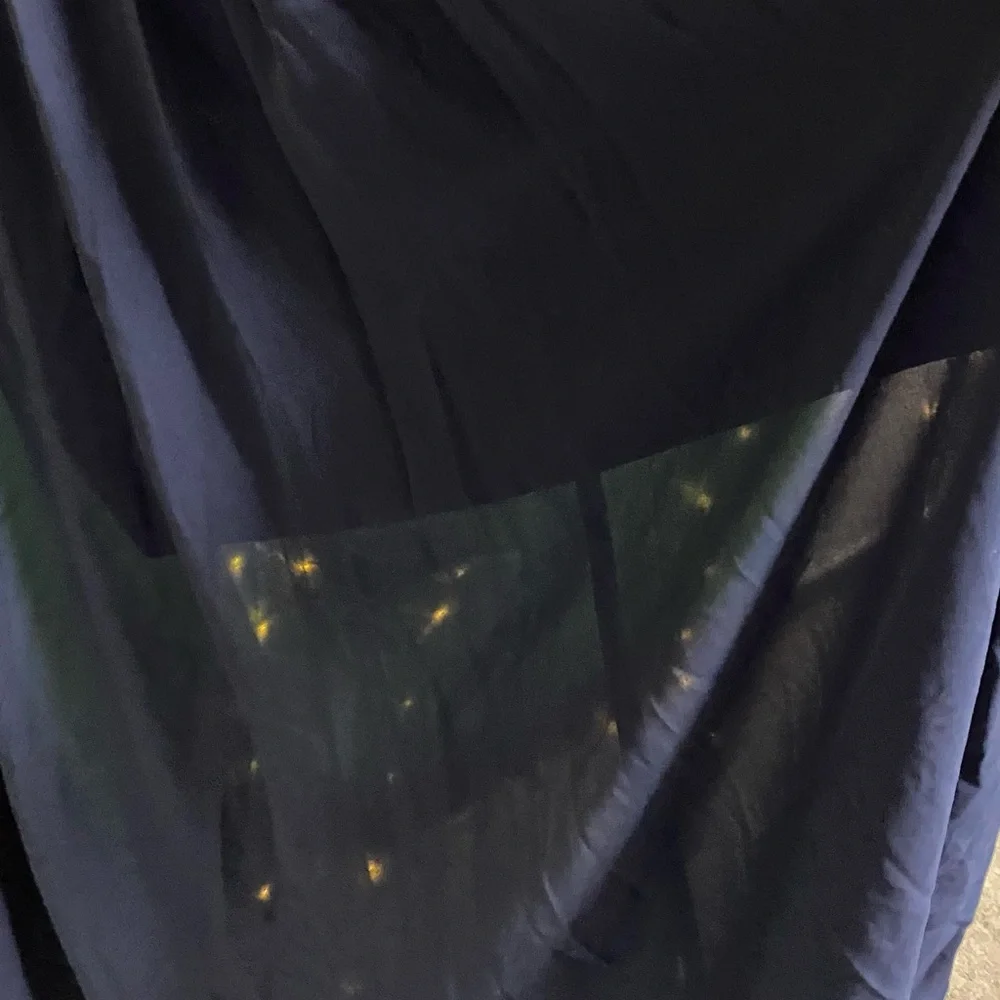 Navy Maxi Dress with Gold Sequin Bodice - Sparkle Evening Gown - Picture 5 of 5